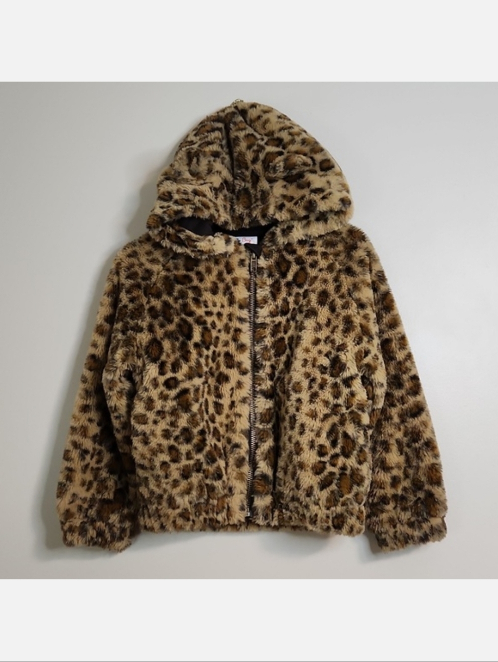 Nula Baby Leopard Print Fuzzy Coat, Size 4 (Fits Like 3) ~ VGUC